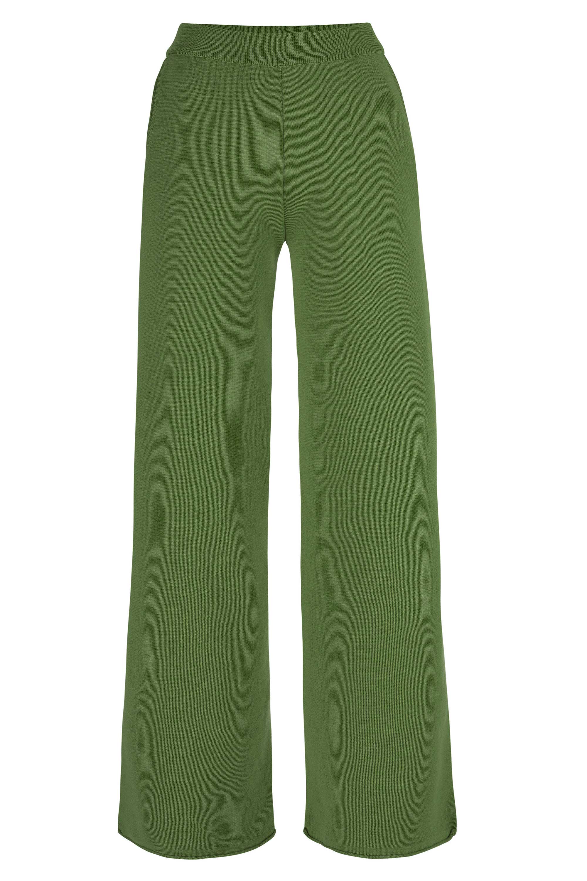 Bene 100% Merino Wide Pants Olive Green