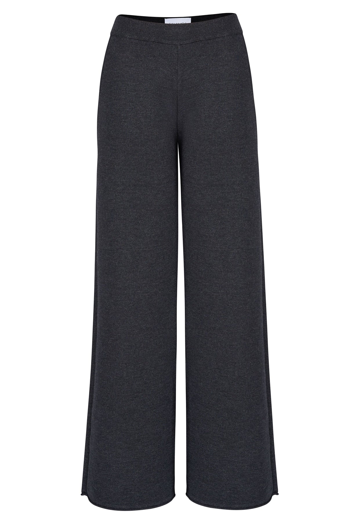 Bene 100% Merino Wide Pants Black Melange