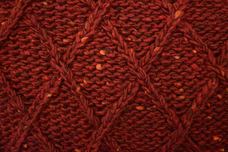The Blisco Donegal Aran Sweater in Brick Red