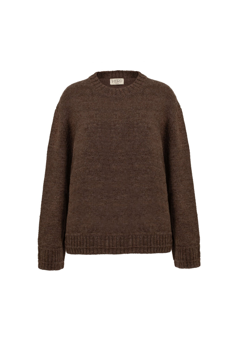 Brampton Crew Neck Jumper in Peat