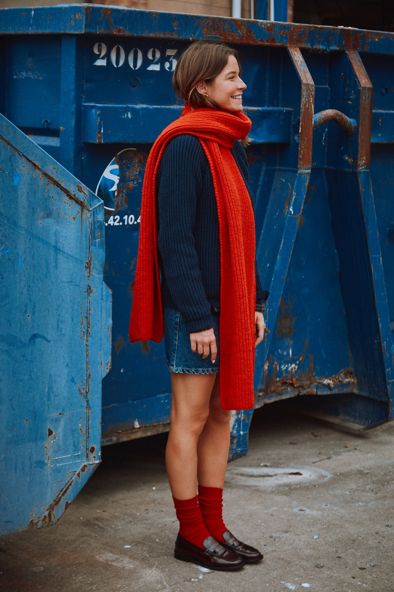 CAMILLE Scarf in Red - 100% Natural Wool - L'Envers