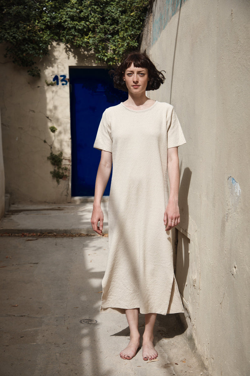 CARLA T-Shirt Dress in Organic Cotton - Off-White