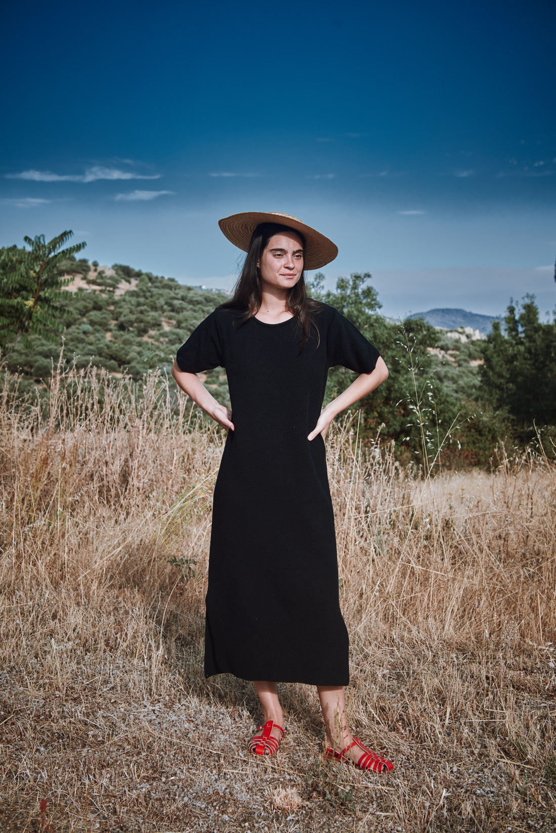 CARLA T-Shirt Dress in Organic Cotton - Black