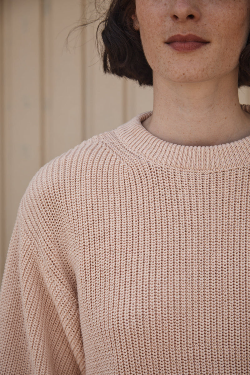 CLEMENTINE Batwing Sweater in Organic Cotton - Powder Pink