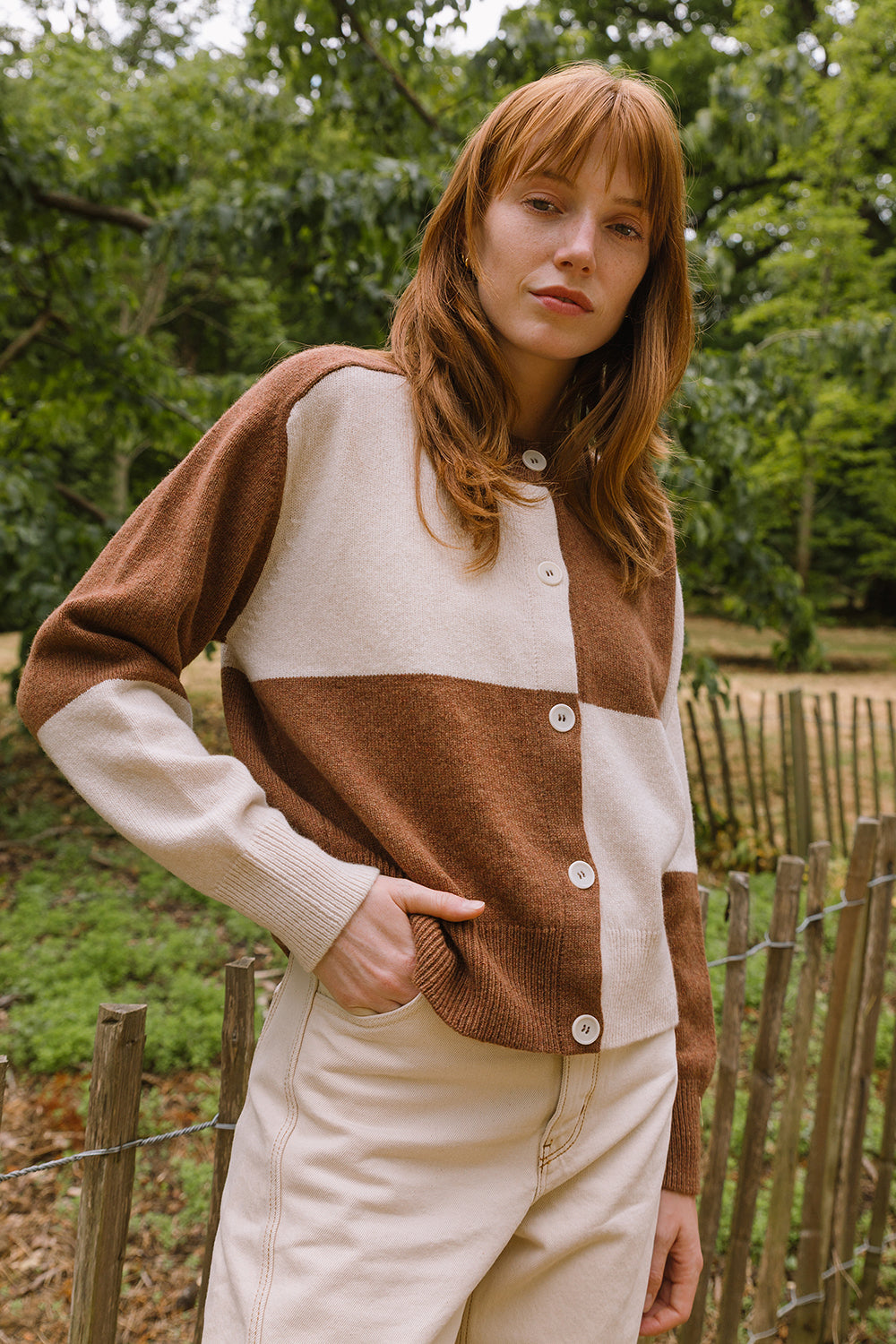 Check Cardigan - Skewbald