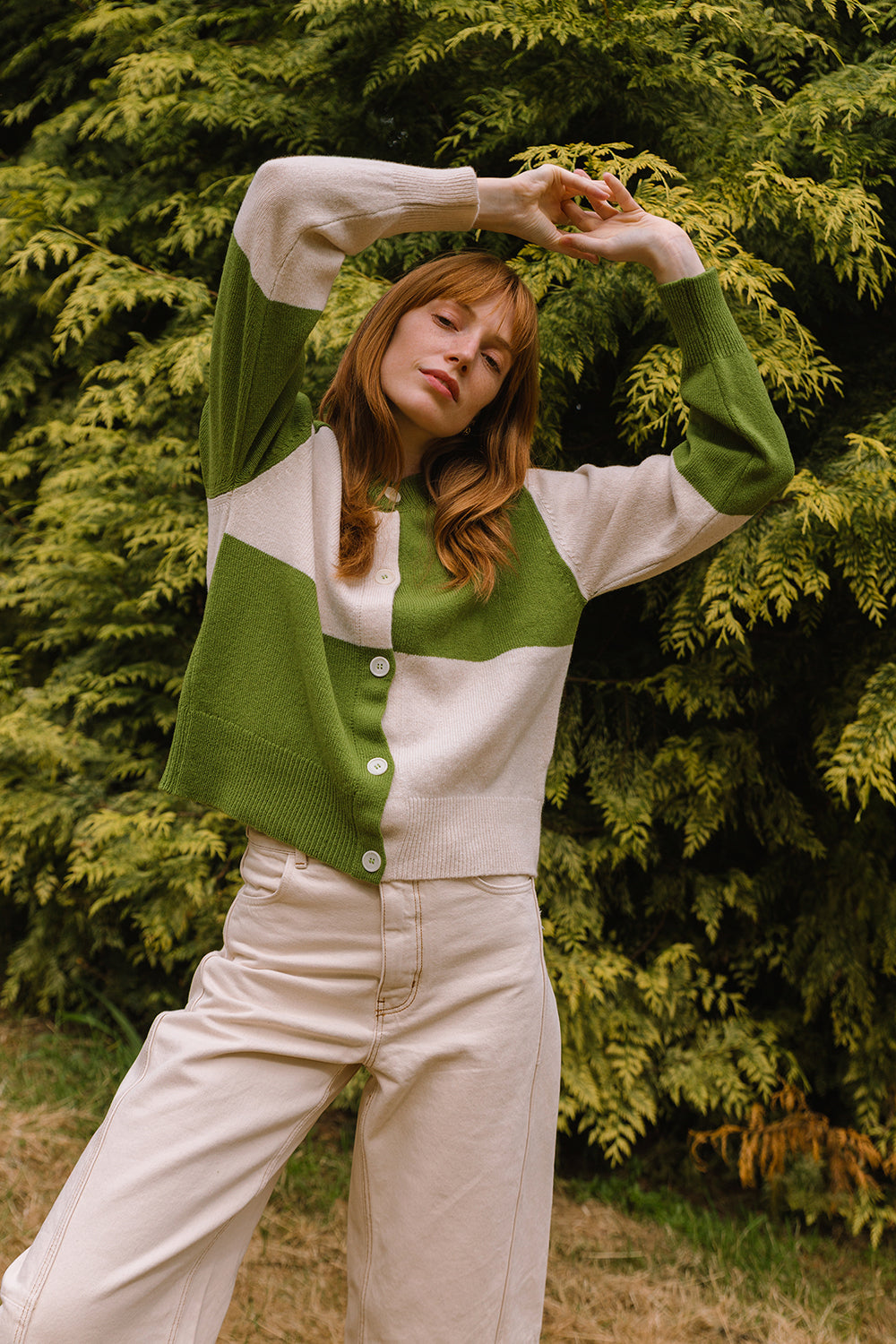 Check Cardigan - Snowdrop