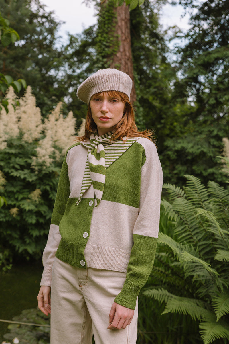 Check Cardigan - Snowdrop