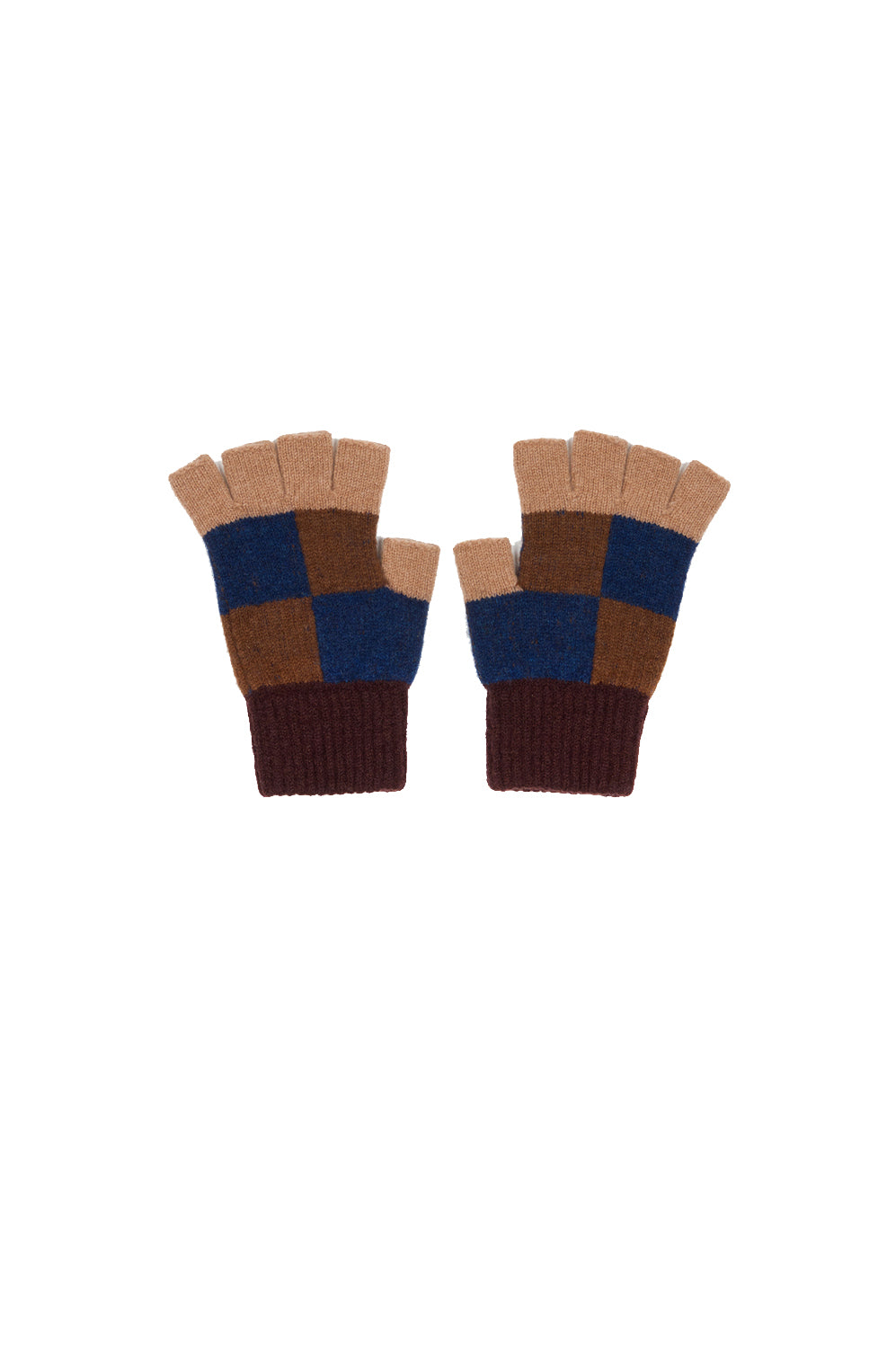 Check Fingerless Glove – Suede