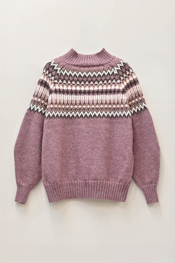 Fara British Wool Sweater in Calluna