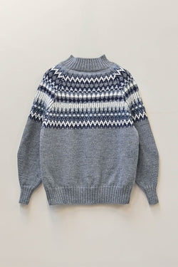 Fara British Wool Sweater in Silver Grey