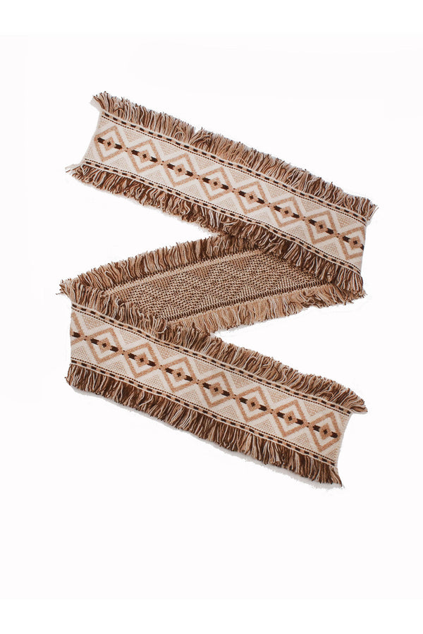 Suedey Fringe scarf – Flax