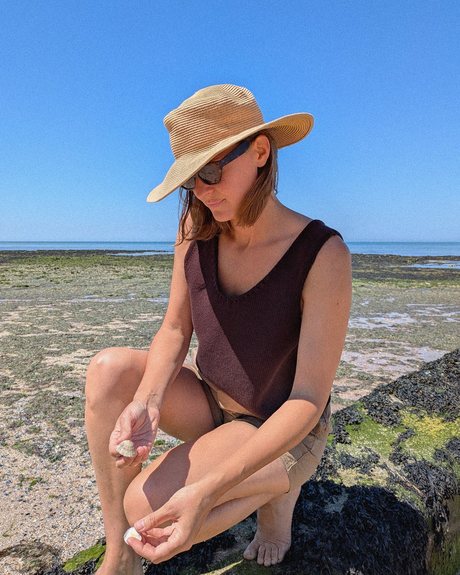 Organic Cotton Knit Top | Chocolate