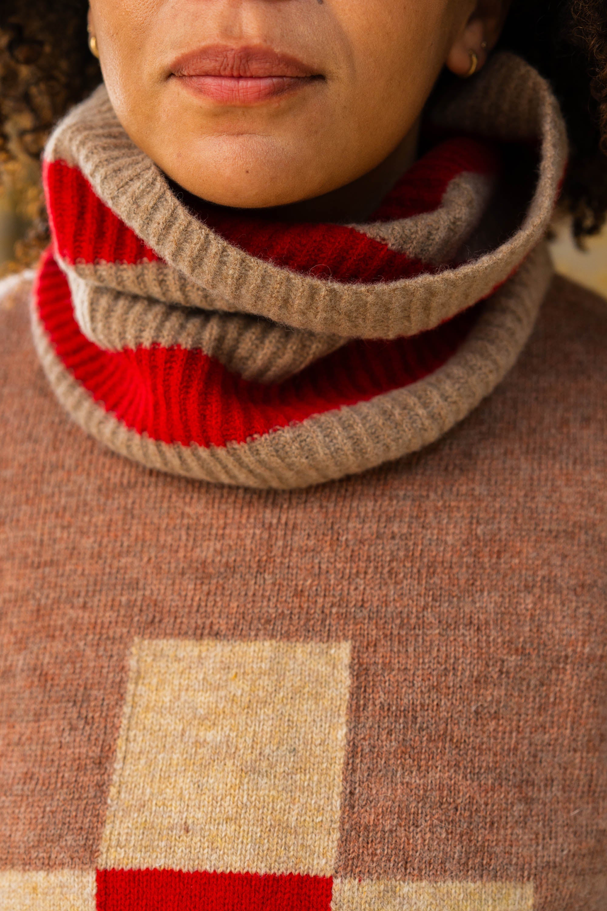 Stripe Fisherman Snood | Red