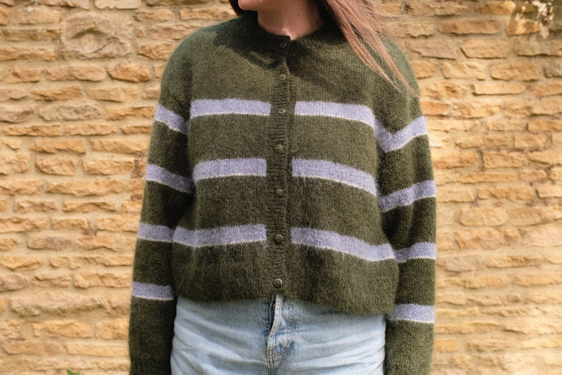 Stripe Cardigan - Ivy Green