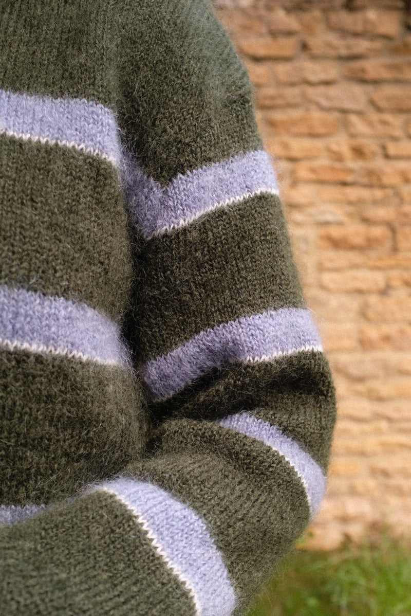 Stripe Cardigan - Ivy Green