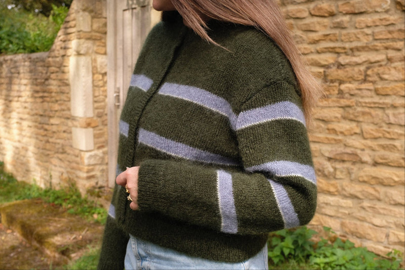 Stripe Cardigan - Ivy Green