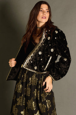 Amande Velvet Embroidered Jacket