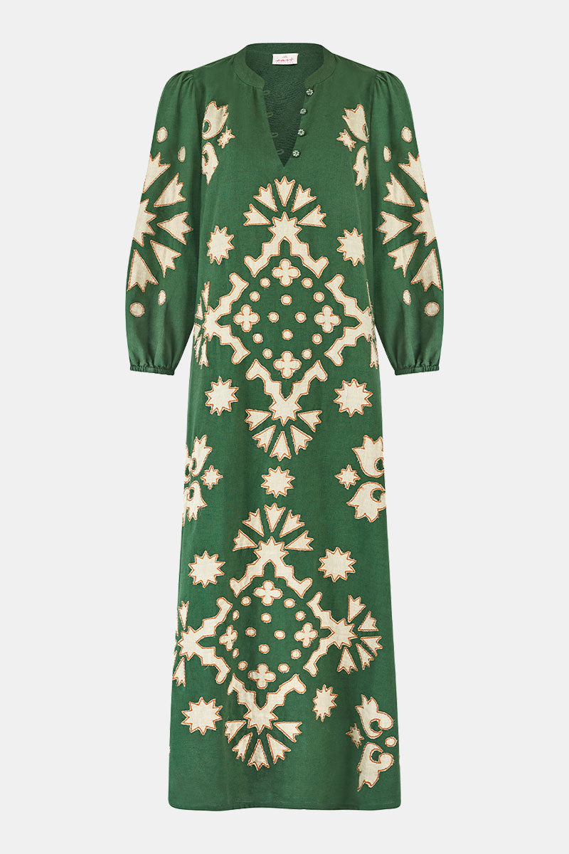 Front shot. East Jill Green applique dress.