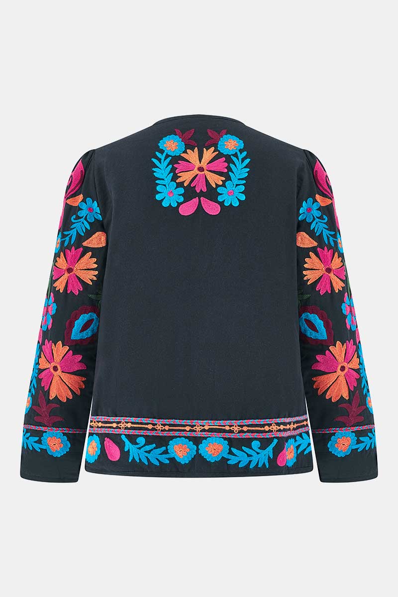 Back shot of East Heritage Marissa black embroidered Jacket