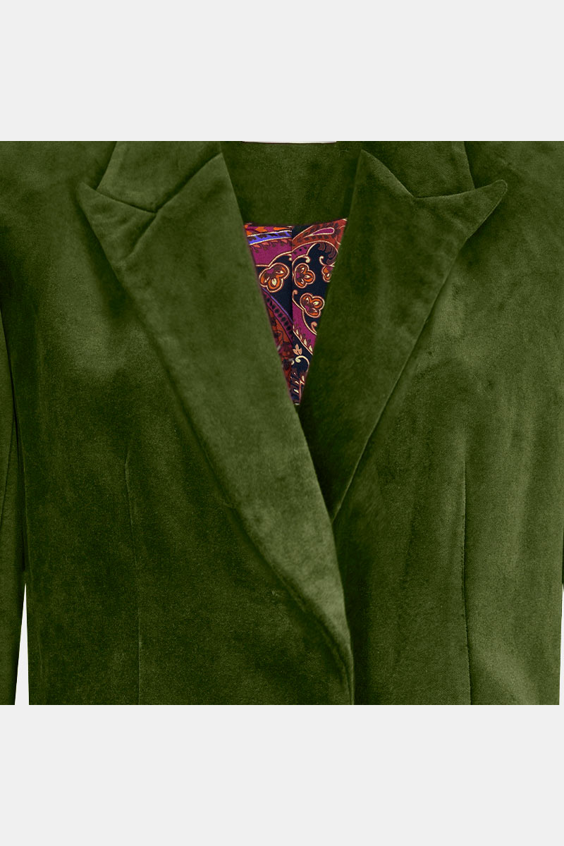 Detail shot. East Heritage Velaris Green Blazer