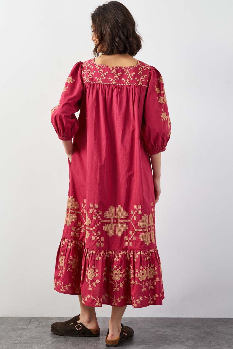 Diya Floral Embroidered Dress