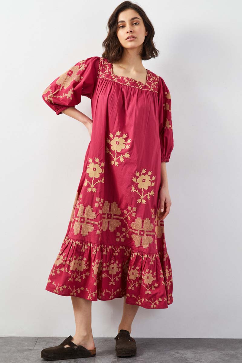 Diya Floral Embroidered Dress