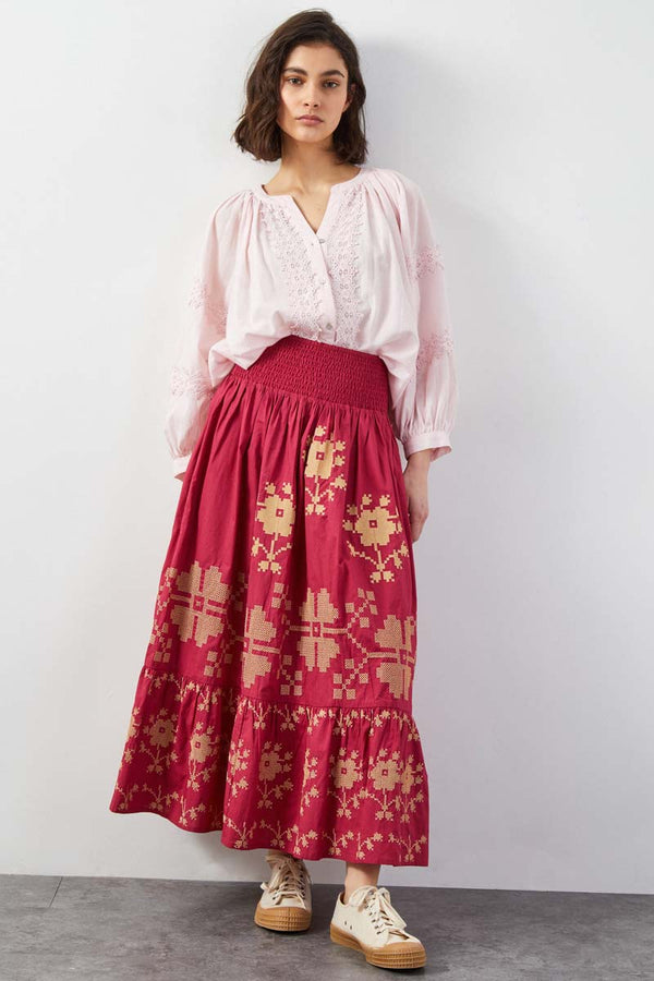 Diya Floral Embroidered Skirt