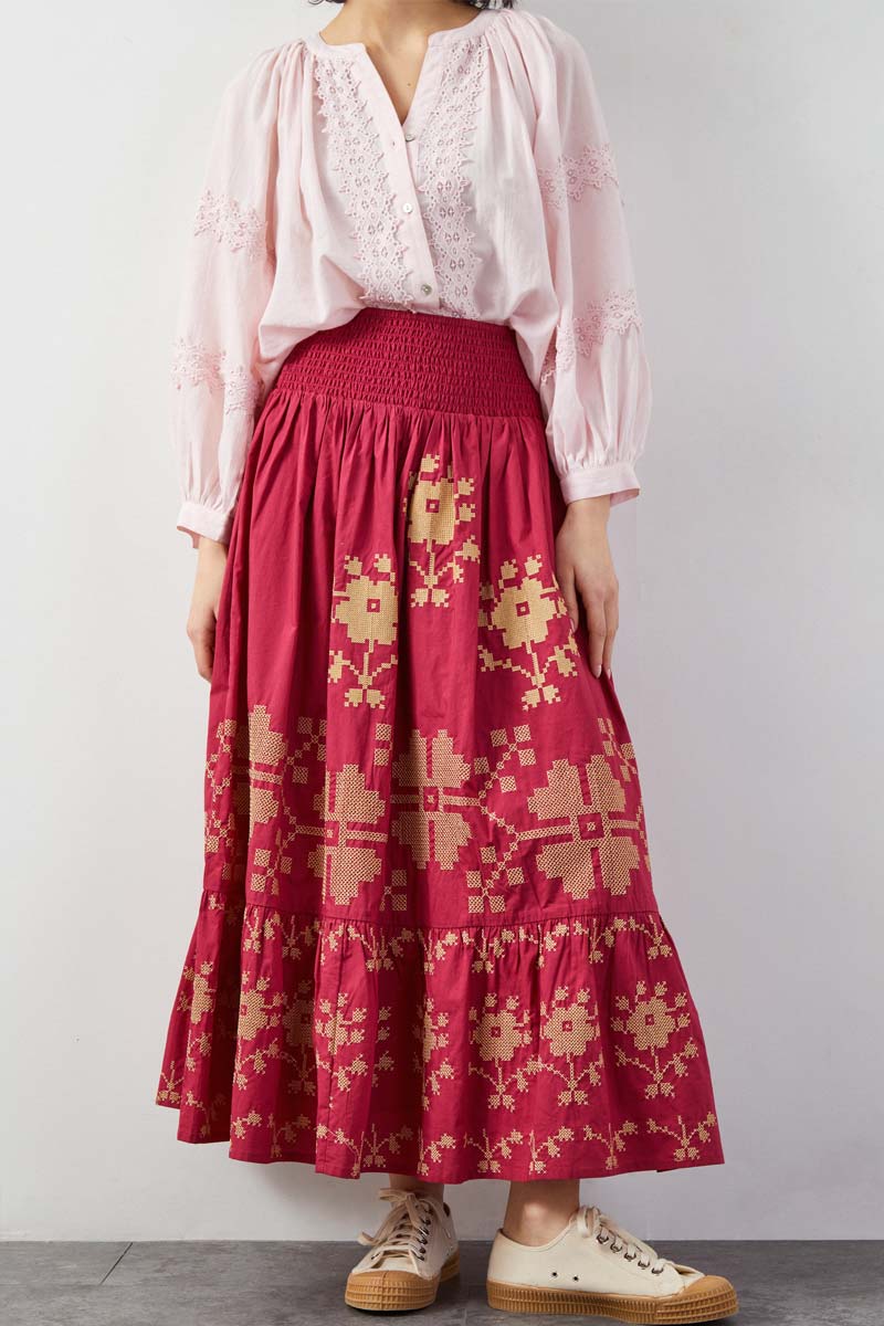 Diya Floral Embroidered Skirt