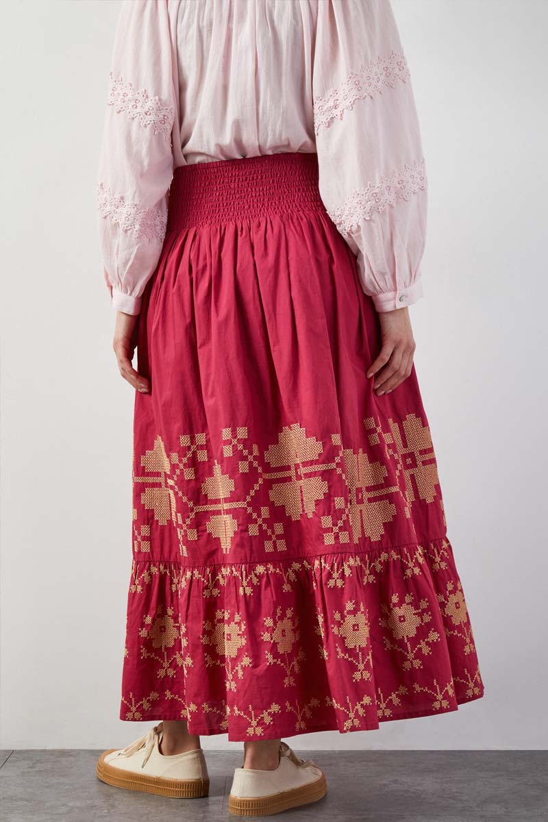 Diya Floral Embroidered Skirt