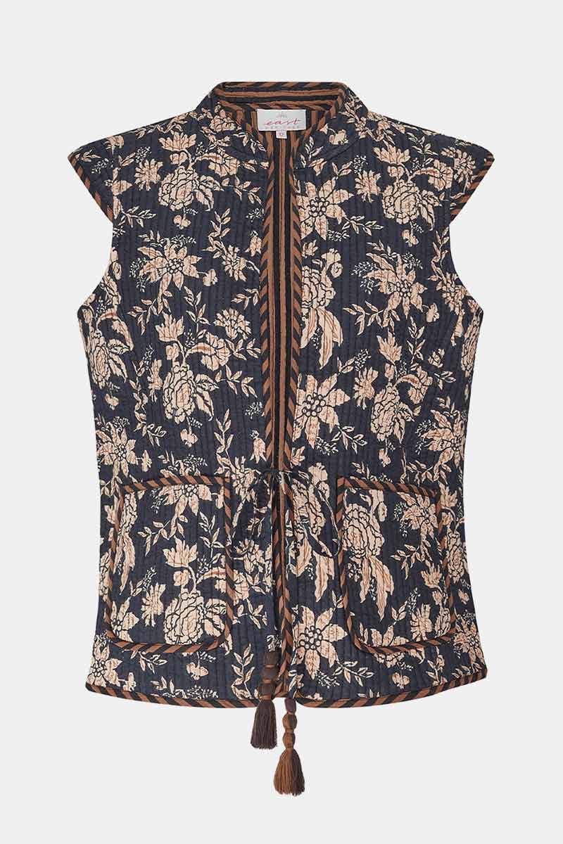 Front shot of East Heritage Erin reversible gilet