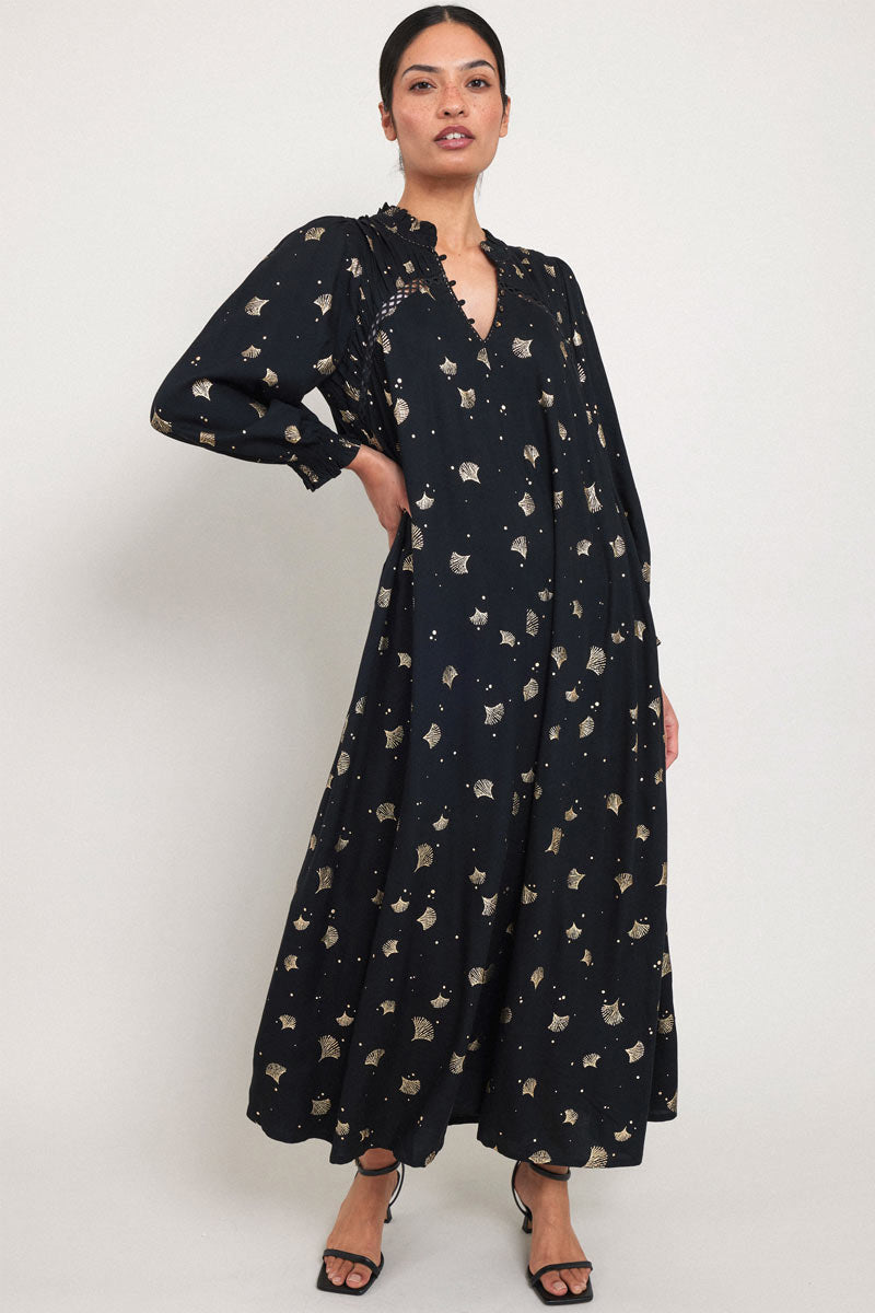 Monika Foil Print Maxi Dress