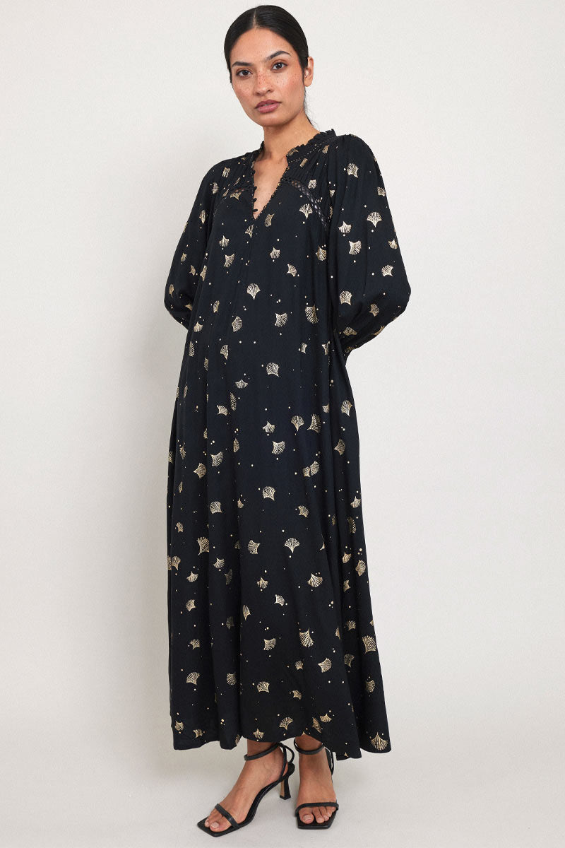 Monika Foil Print Maxi Dress