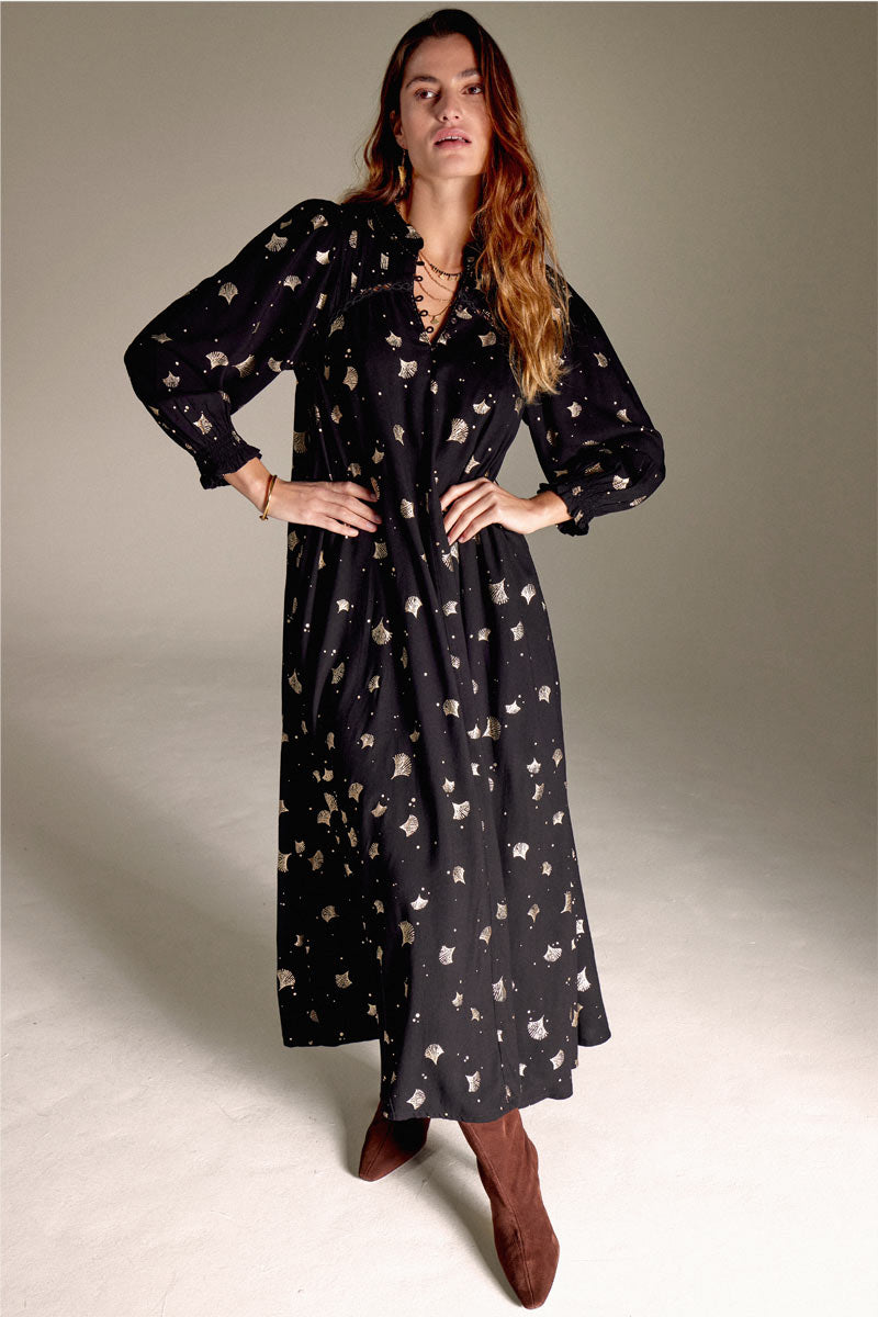 Monika Foil Print Maxi Dress