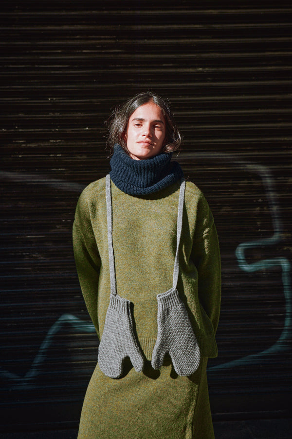 Elena gloves ash grey L'ENVERS 