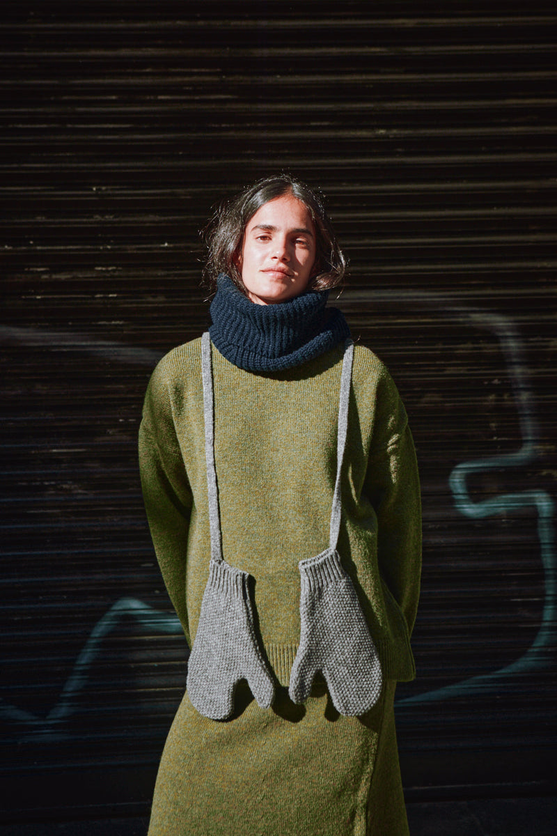 Elena gloves ash grey L'ENVERS 