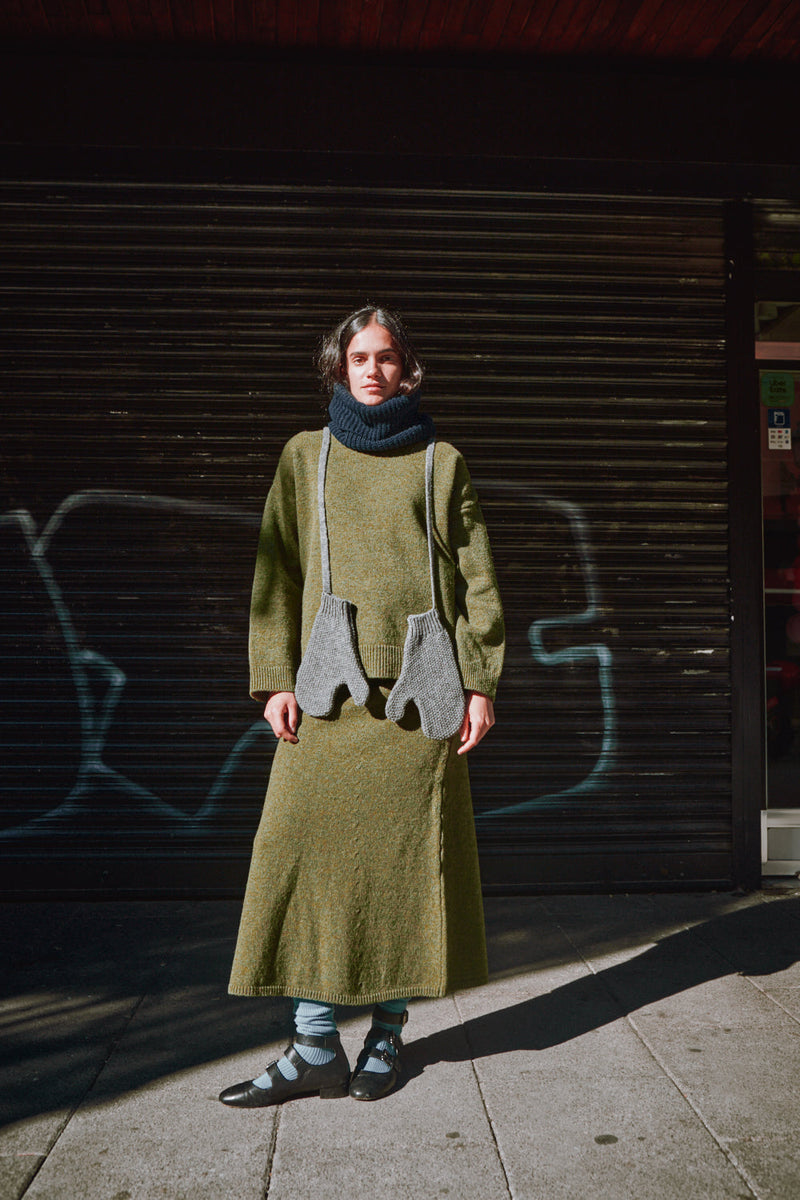 Elena gloves ash grey L'ENVERS 