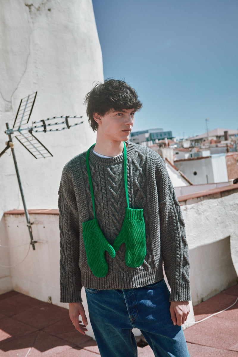 ELENA Wool Mittens - Parrot Green