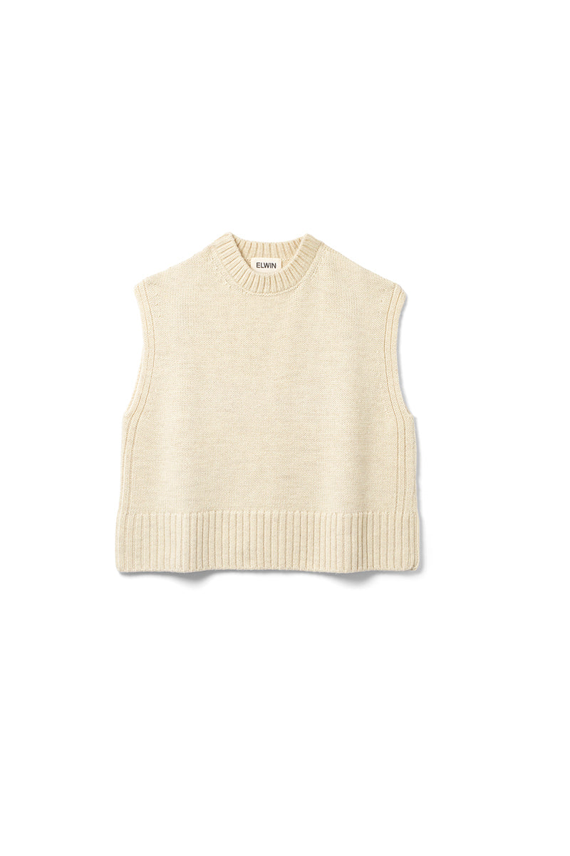 Raye Knitted Vest Ecru