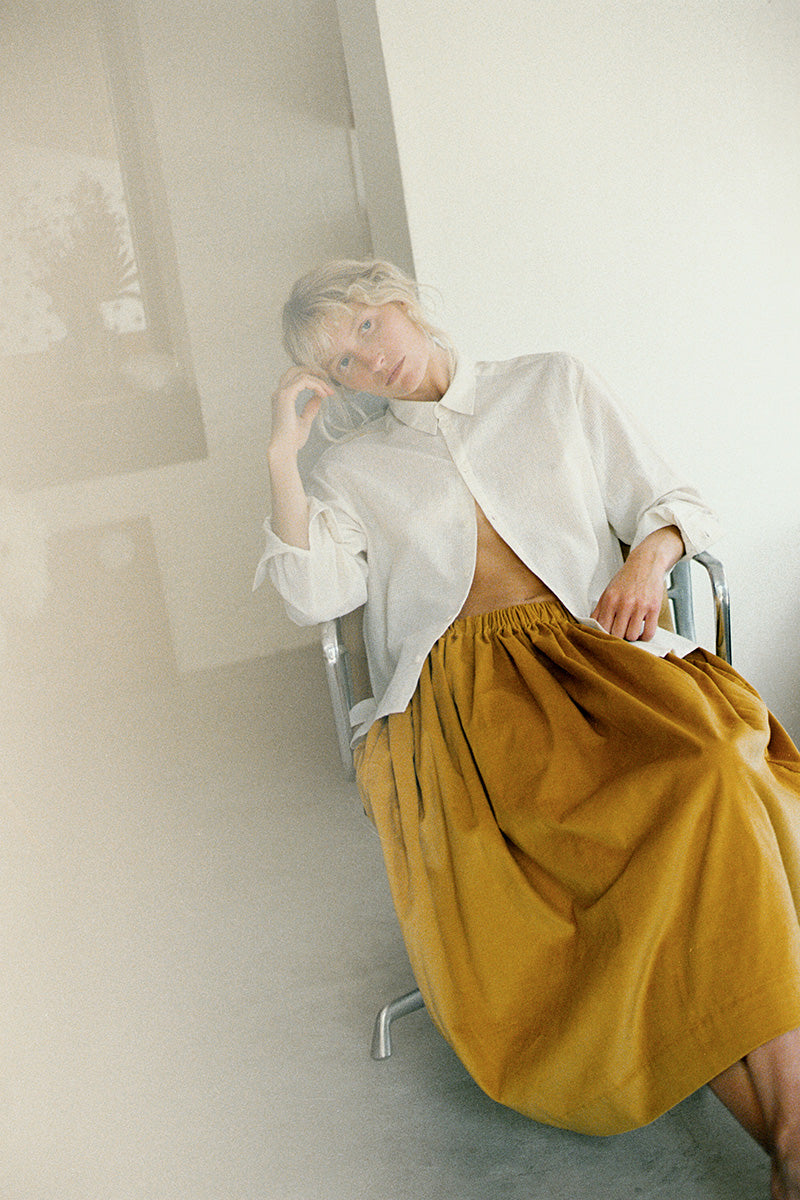 Tina Corduroy Midi Skirt Ink