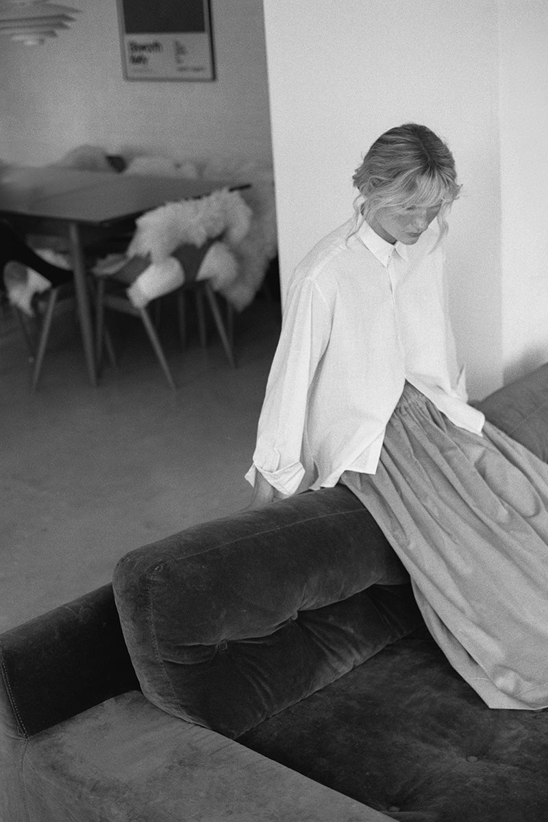 Tina Corduroy Midi Skirt Ink