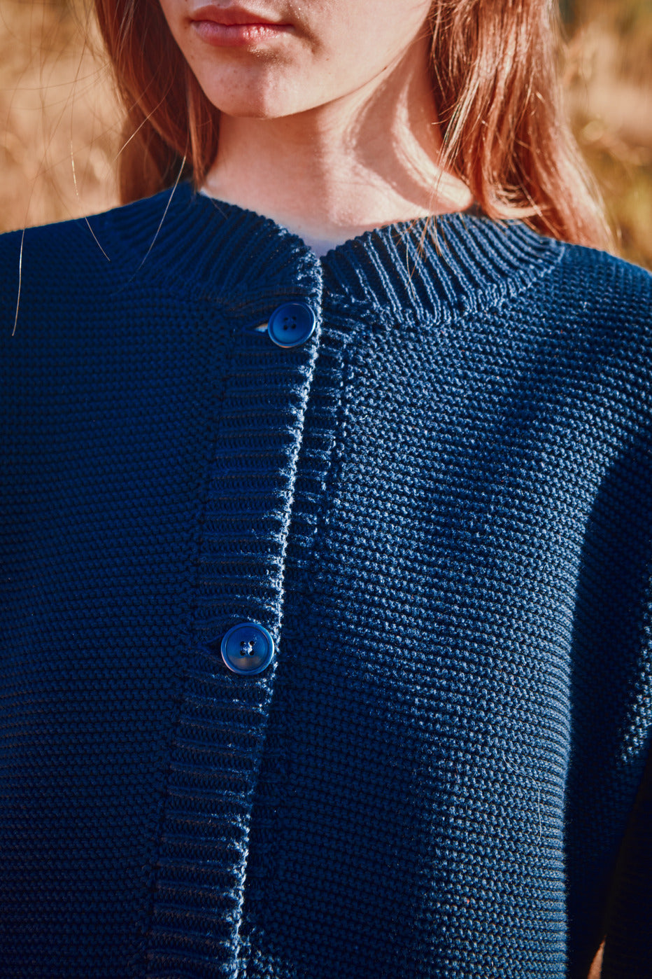 ESTELLE Teddy Jacket in Organic Cotton - Navy