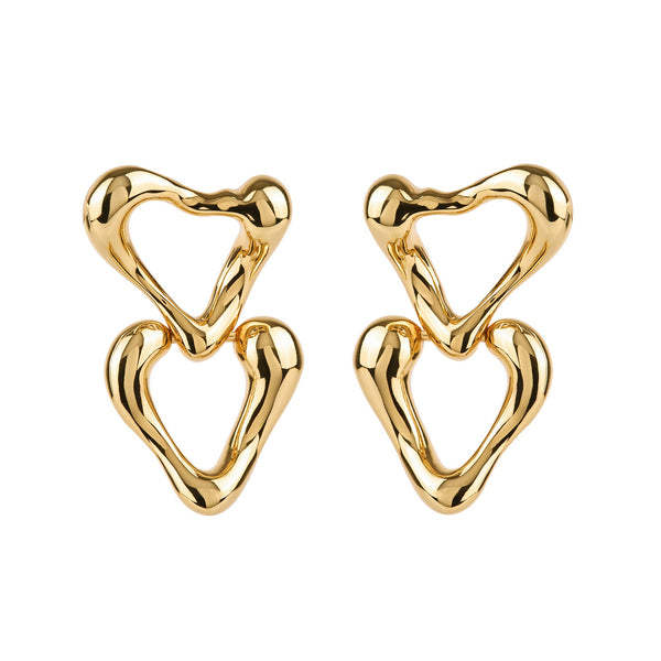Heart Drop Statement Earrings