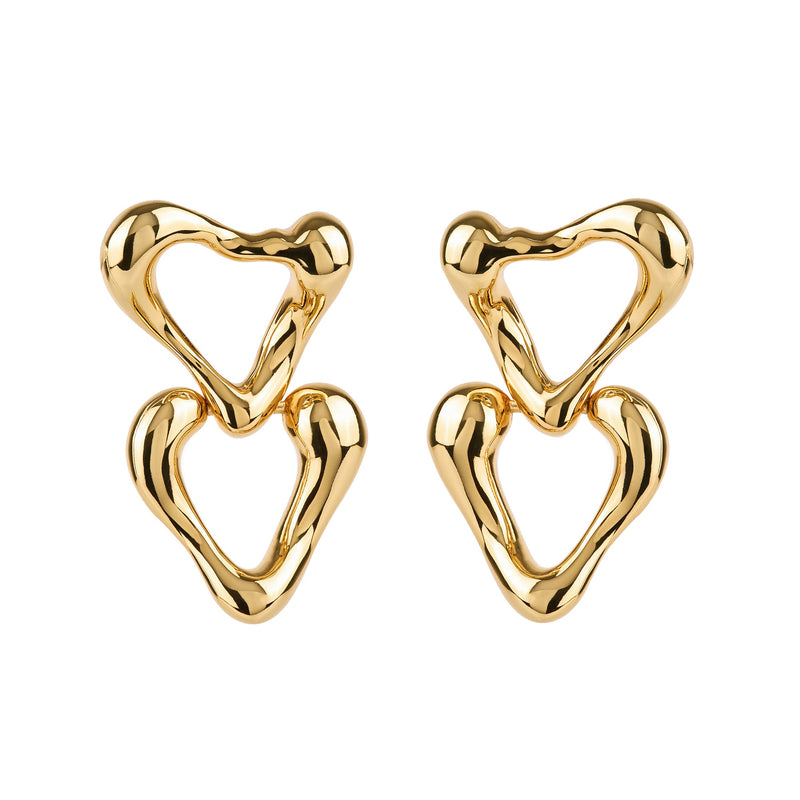 Heart Drop Statement Earrings