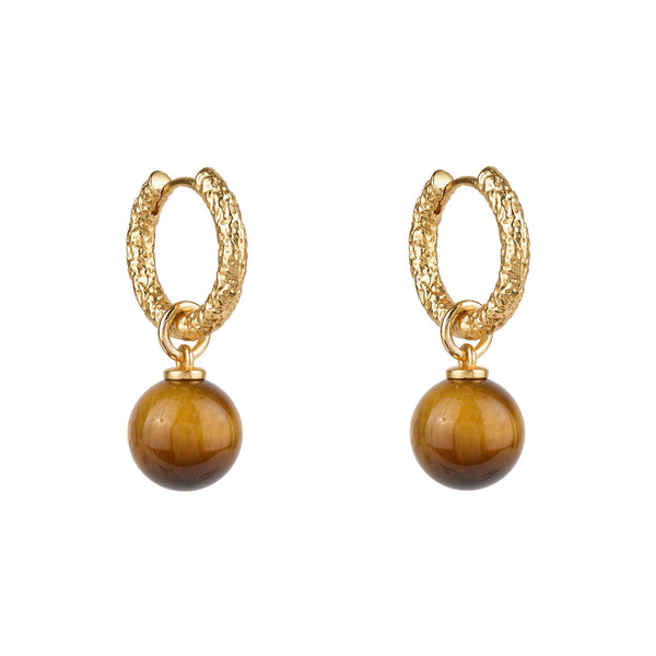 Tiger’s Eye Drop Hoops