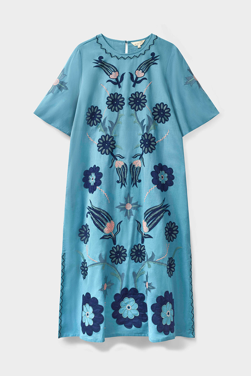 Anyar Applique Placement Embroidery Dress