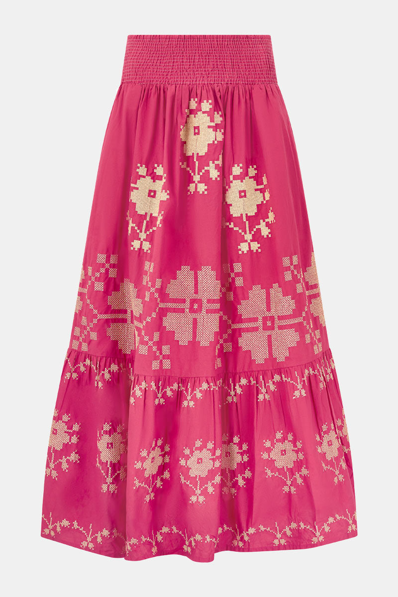 Diya Floral Embroidered Skirt