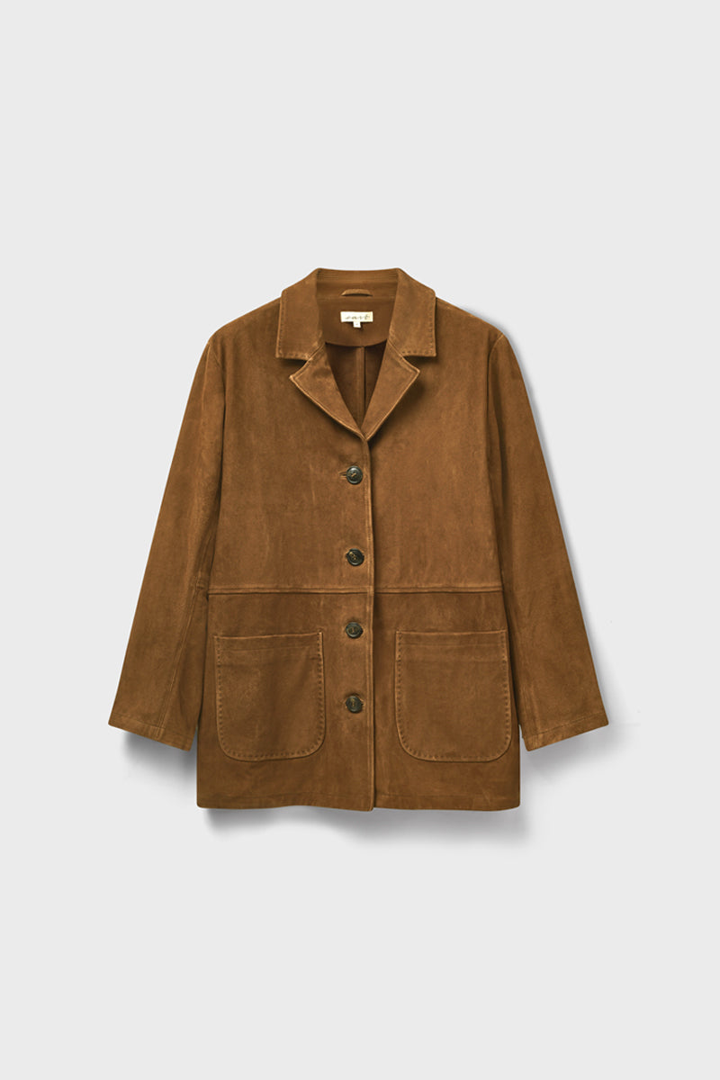 Reggie Chestnut Brown Suede Jacket