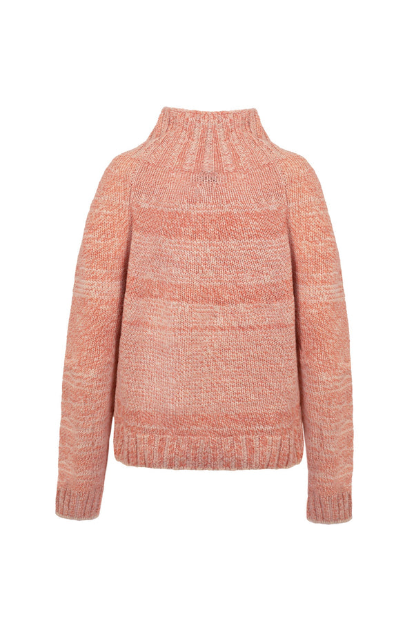 Eccleston Jumper in Ecru & Coral Mouline