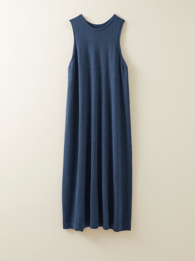 Eden Naturally Dyed Merino Midi Dress in Indigo