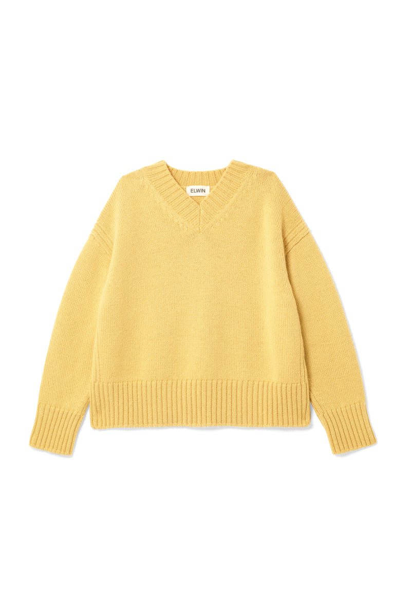 Raye British Wool V Neck Sweater Butter